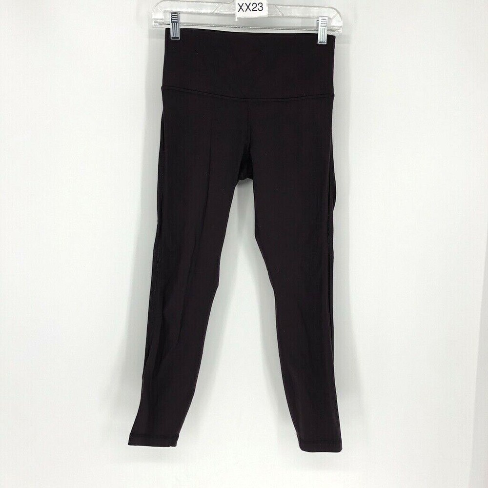 Lululemon Women's Purple Solid Polyester Pull on Mid Rise Activewear Leggings - Picture 1 of 6
